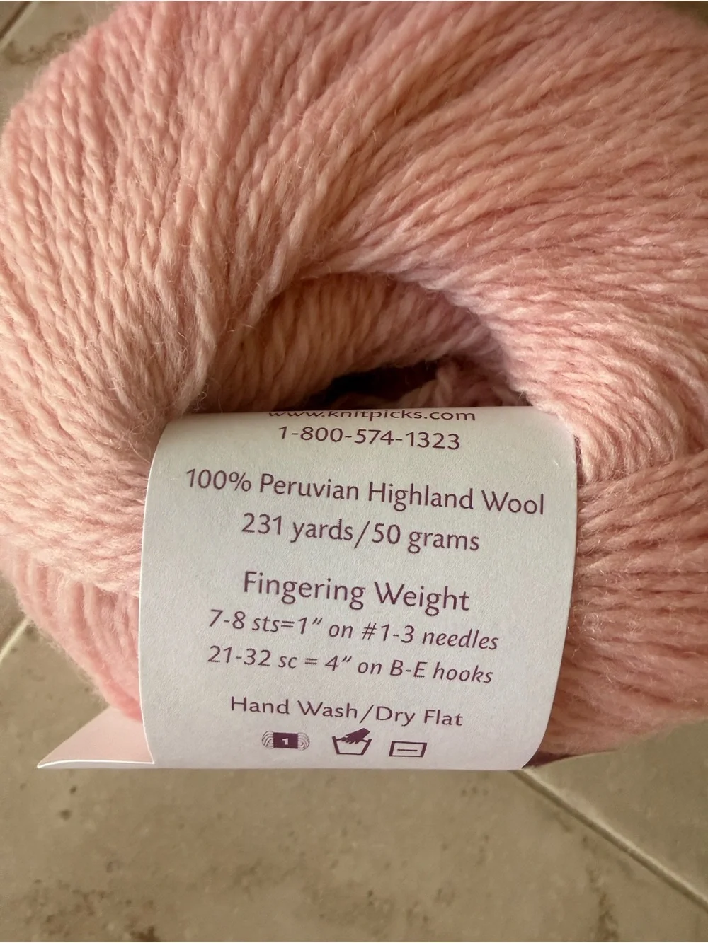 Knit Picks Palette Blush Fingering Weight Wool Yarn - Blush Pink